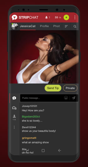 Aplicación de StripChat para Android