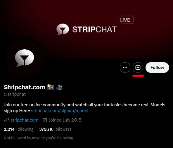 StripChat twitter account